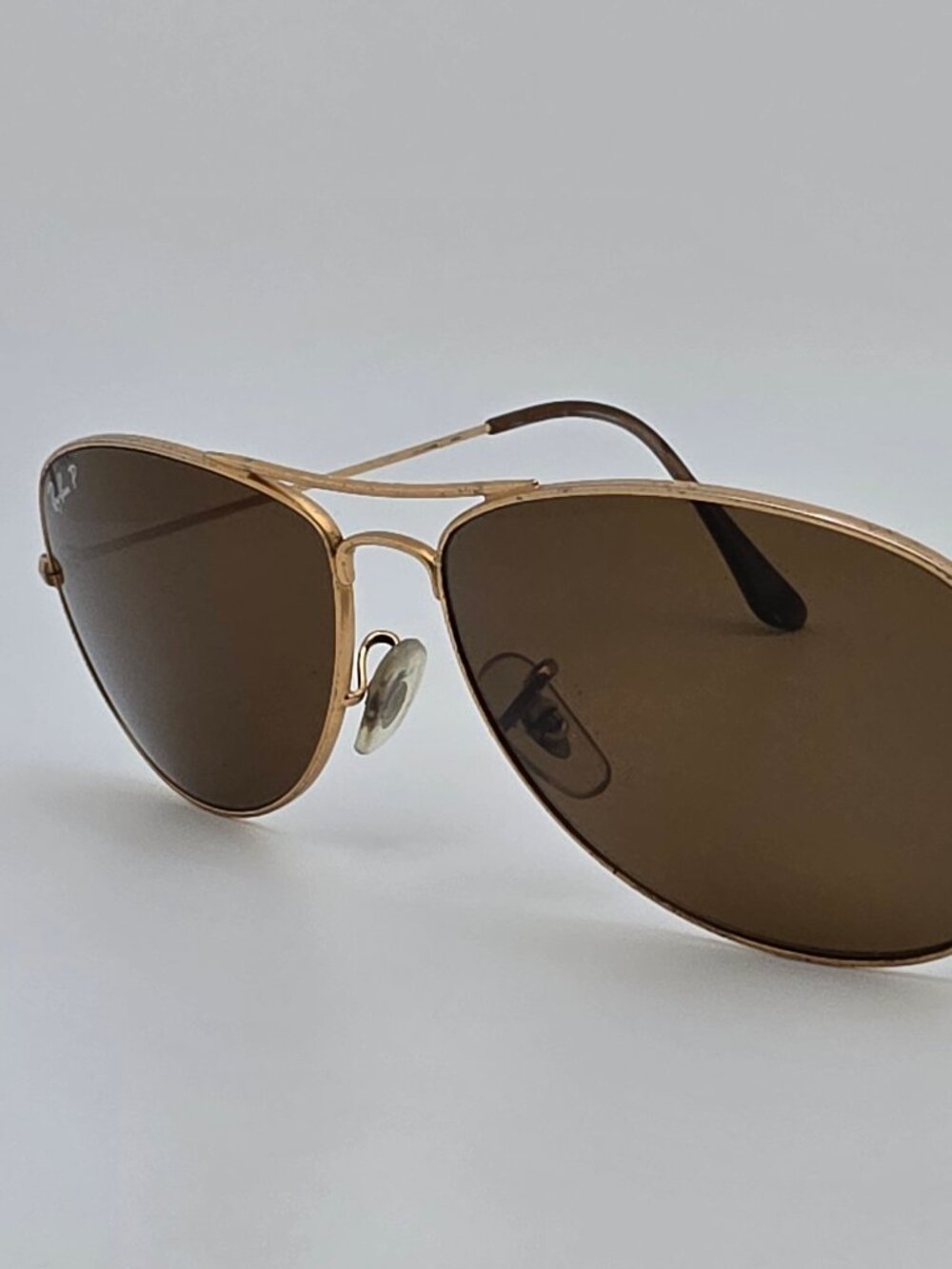 Ray-Ban RB3362 Cockpit Gold Frame Polarized Brown B-15 Lens Aviator Sunglasses - Picture 3 of 16